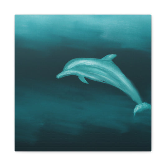 "Minimalist Dolphin Dive" - Canvas