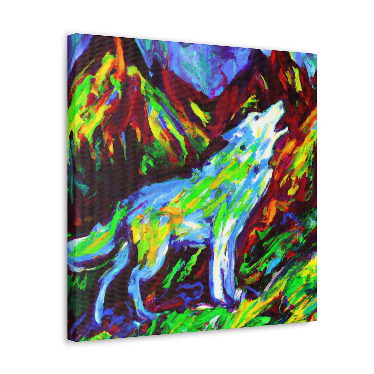 "Wolf in Fauvist Hues" - Canvas