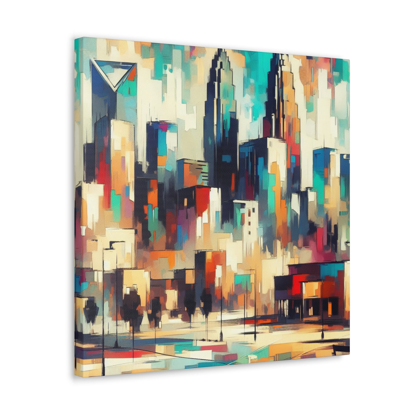 "Cityscape Symphony: Charlotte Rhapsody" - Canvas