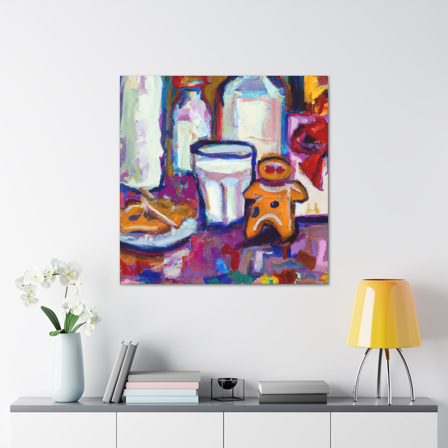 "Milk and Cookies Fauvism" - Canvas