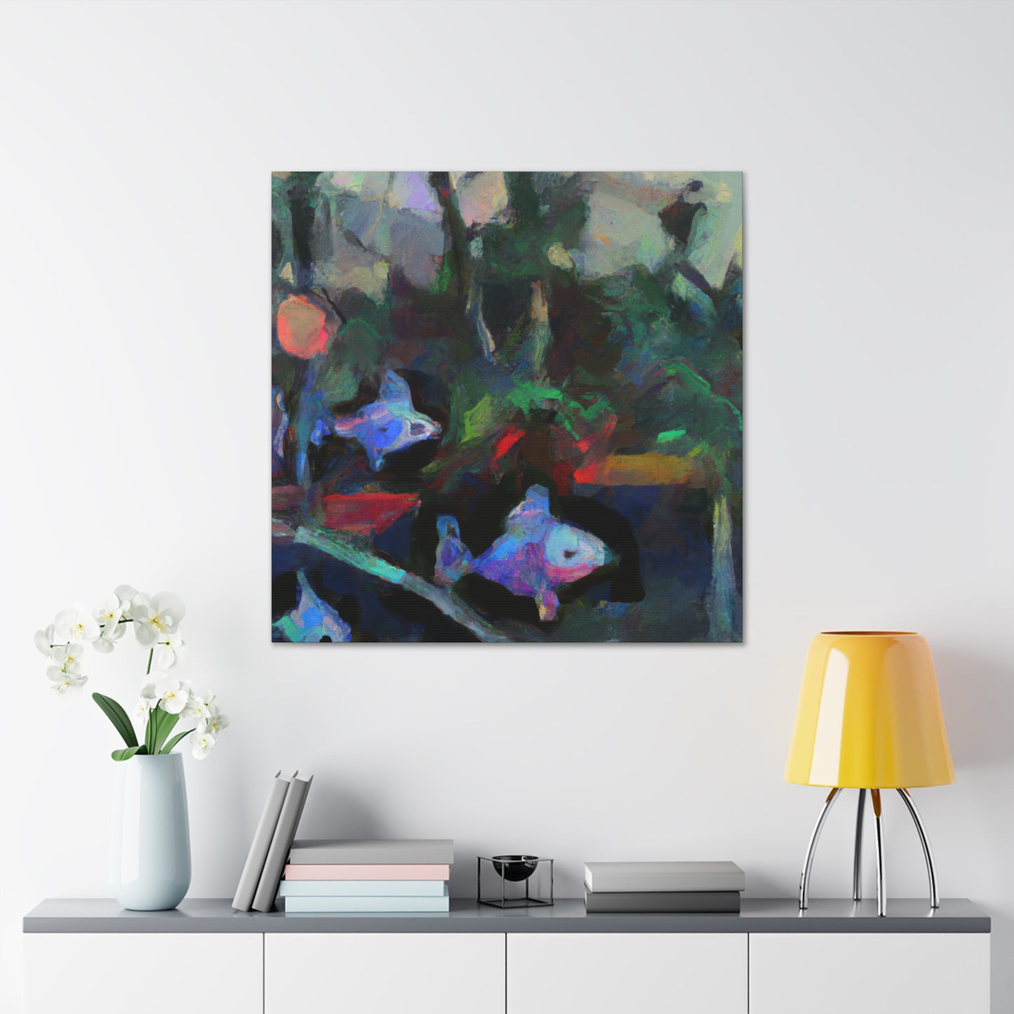 "Neon Tetra Glistening" - Canvas