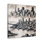 Golden City in Motion. - Canvas