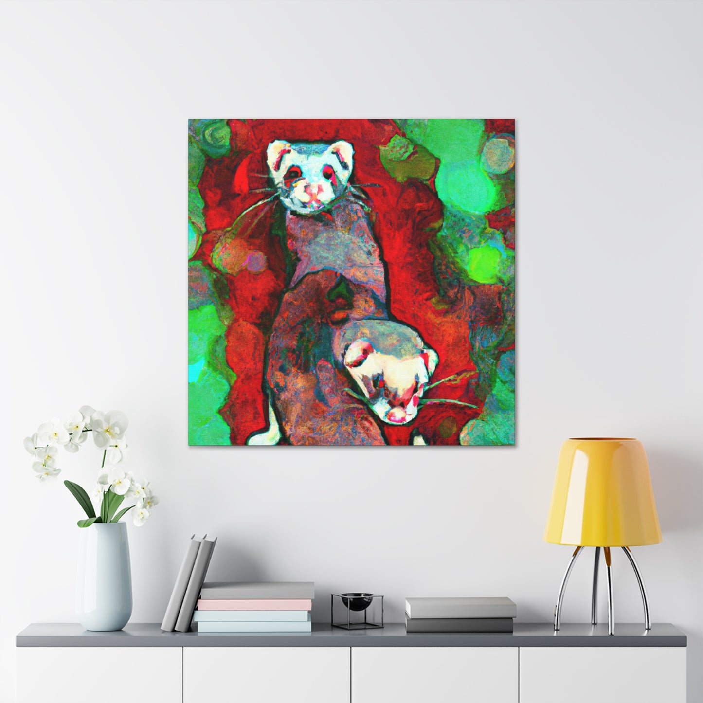 Ferret's Colorful Whimsy - Canvas