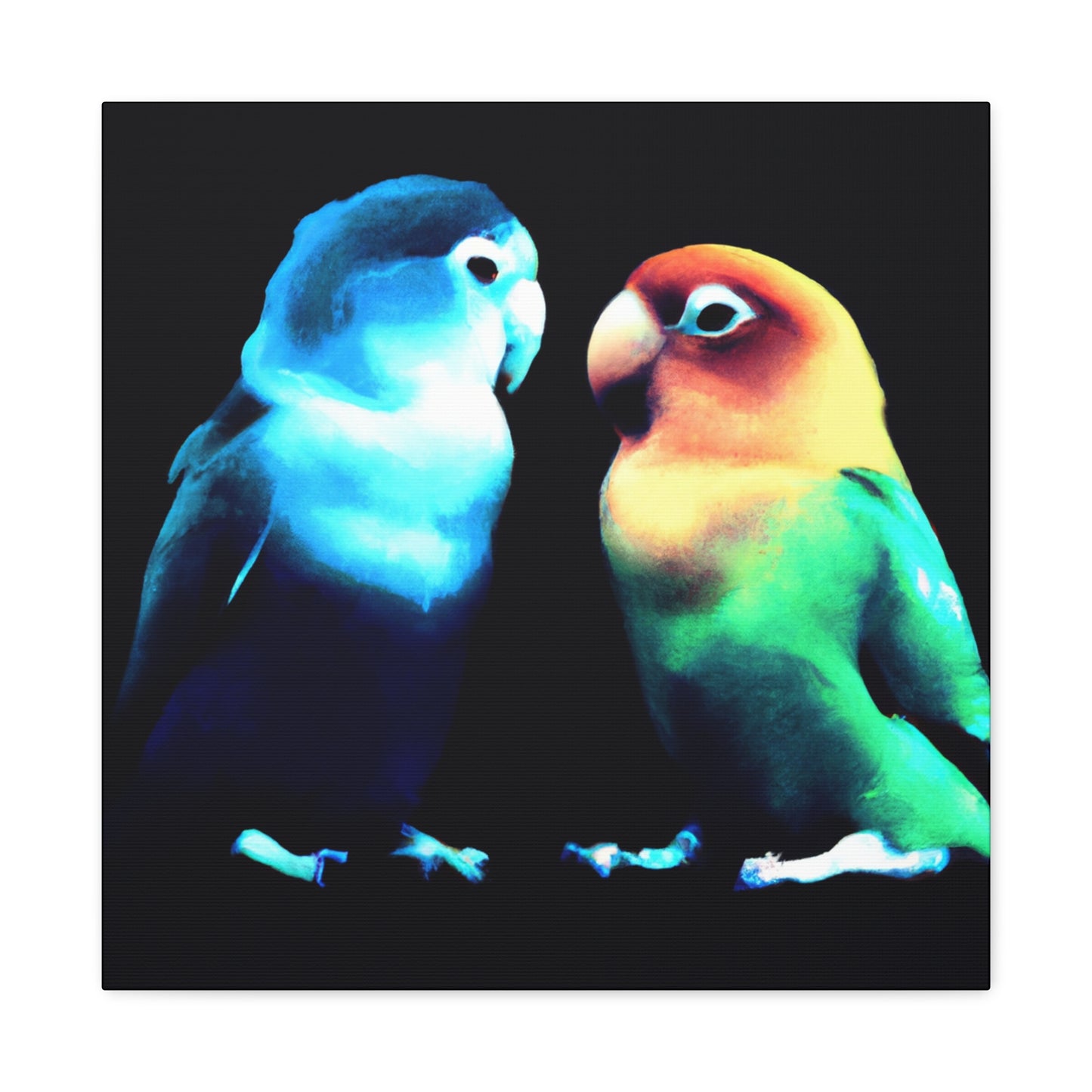 Lovebirds in Flight - Canvas