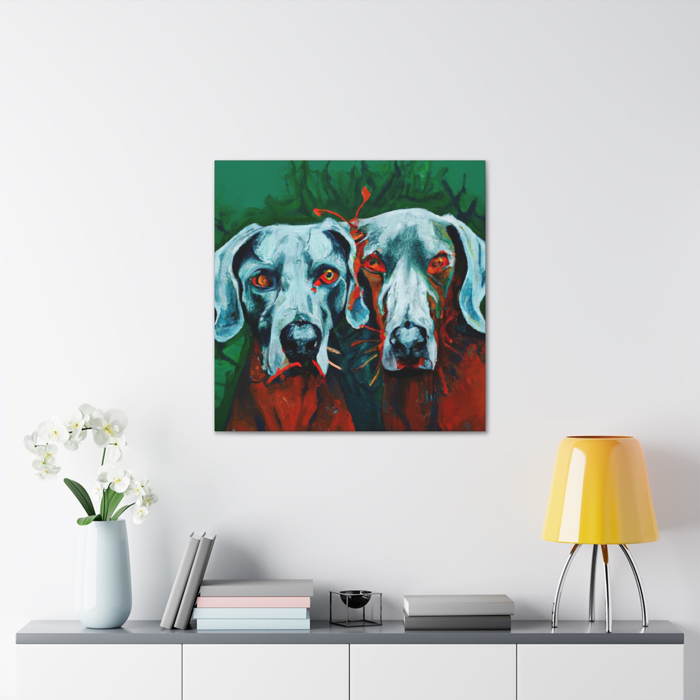 "Weimaraner in Moonlight" - Canvas