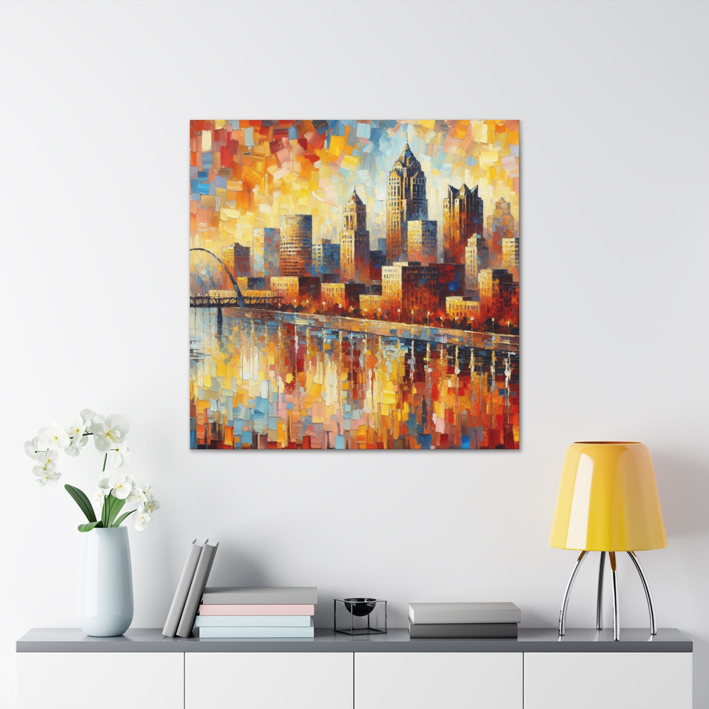 City in Vivid Hues - Canvas