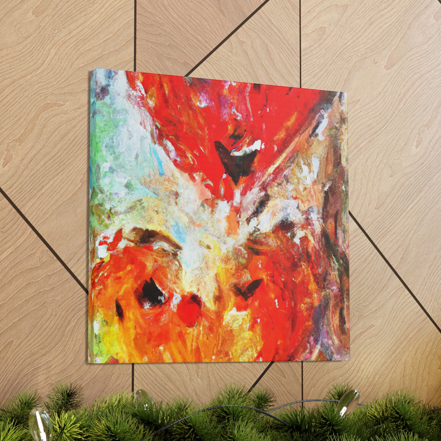 "Cherished Lovebirds Bloom" - Canvas