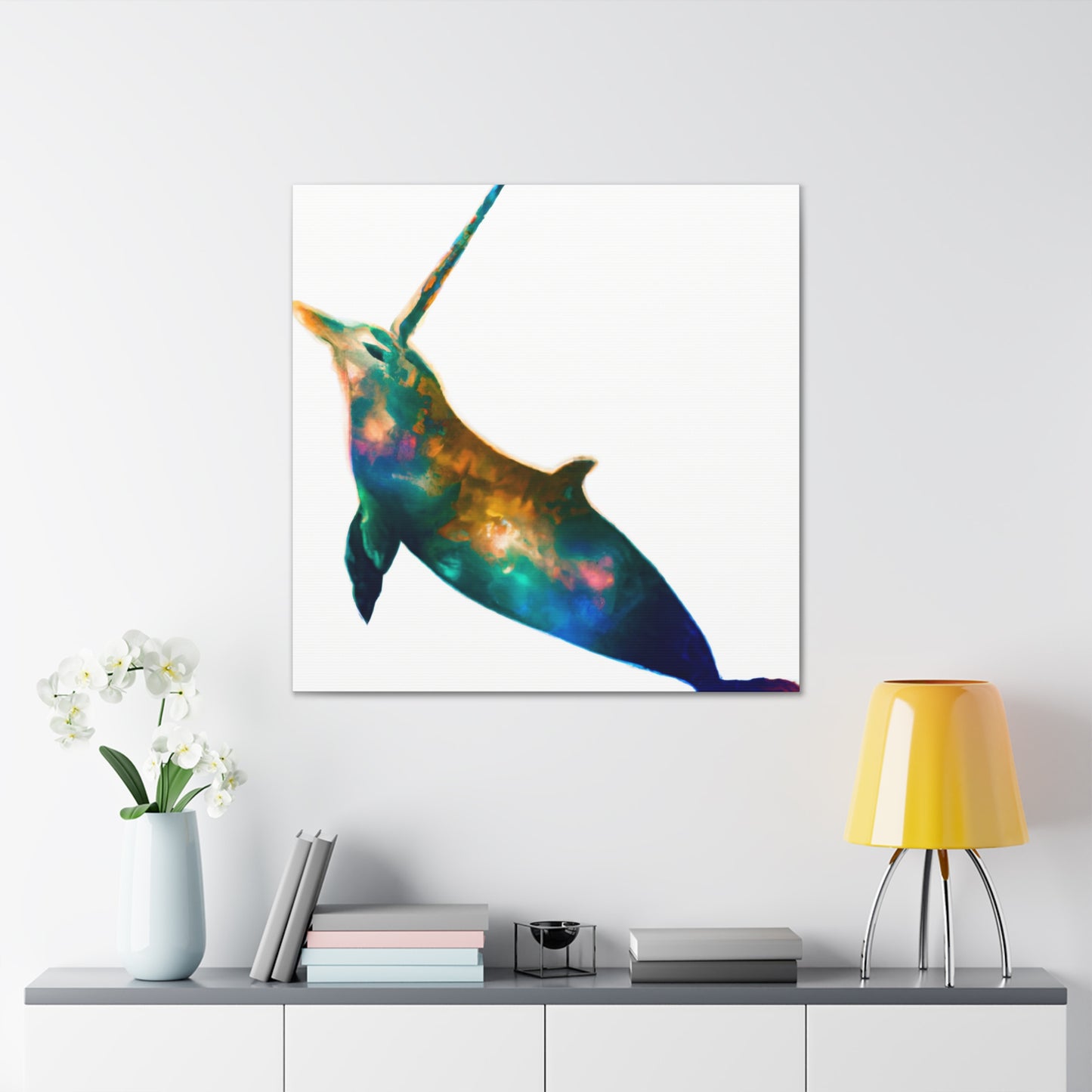 "Narwhal Digital Dreamscape" - Canvas