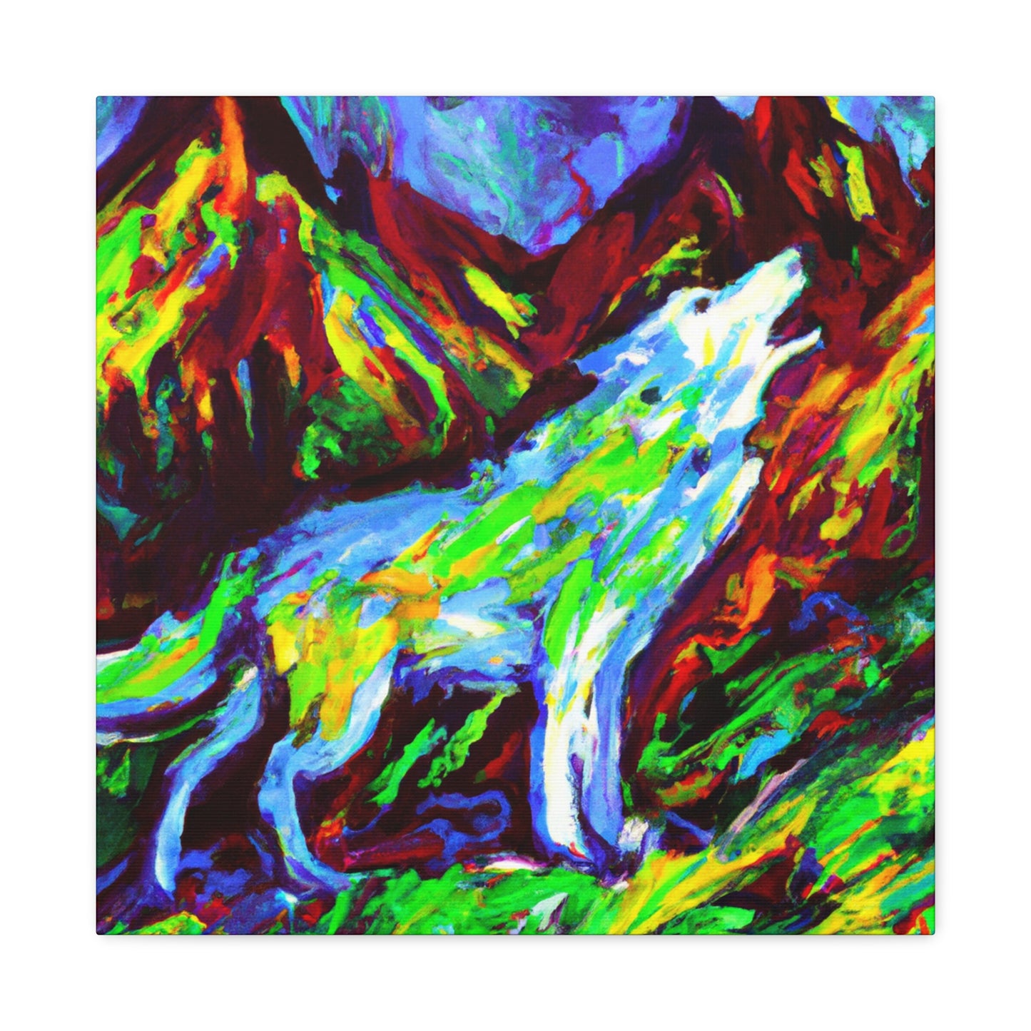 "Wolf in Fauvist Hues" - Canvas