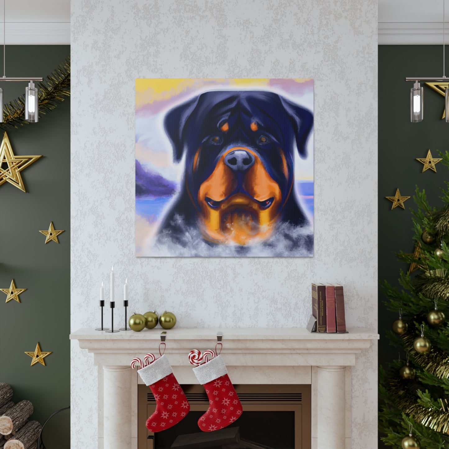 "Rottweiler's Regal Gaze" - Canvas