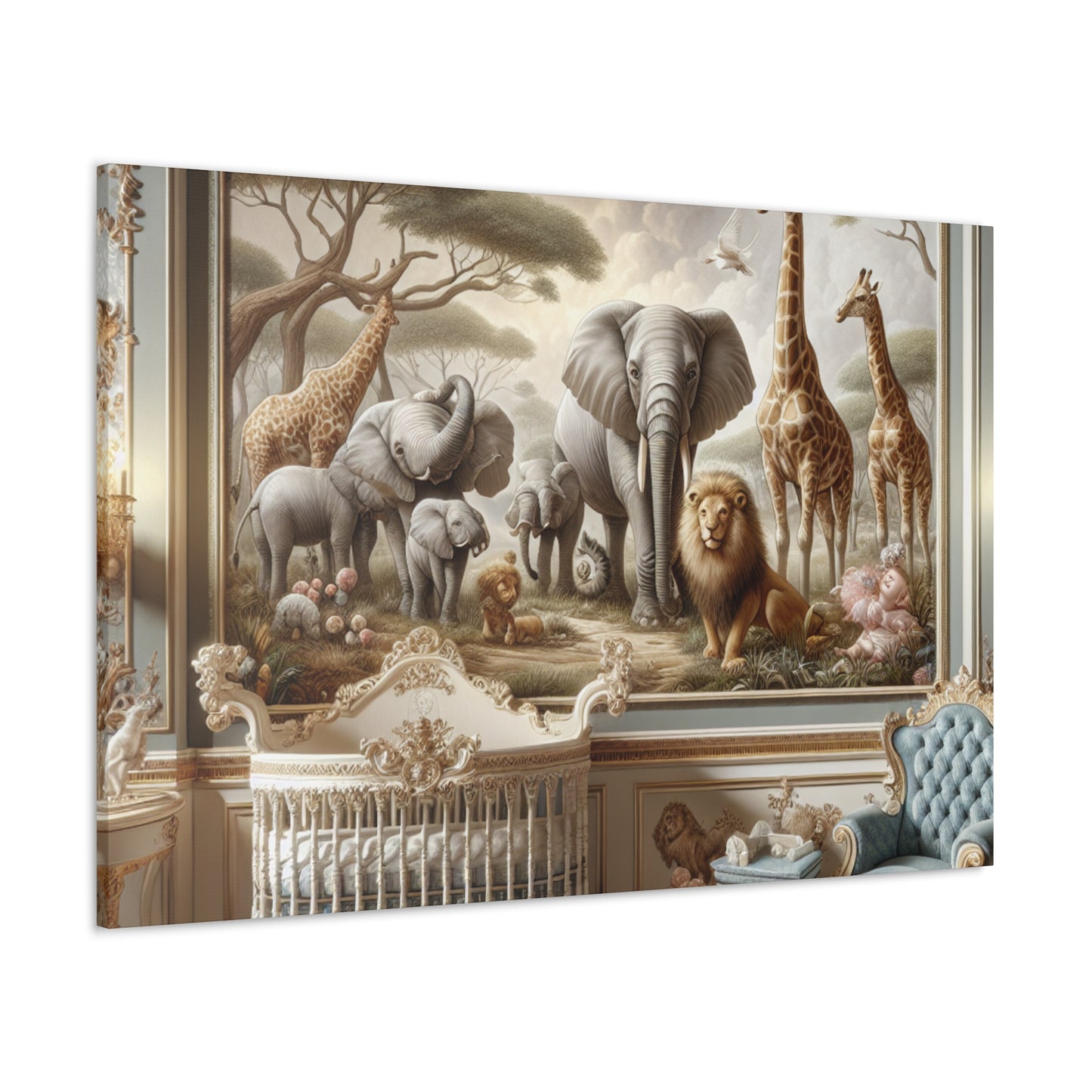 Safari Majesty in Rococo - Canvas