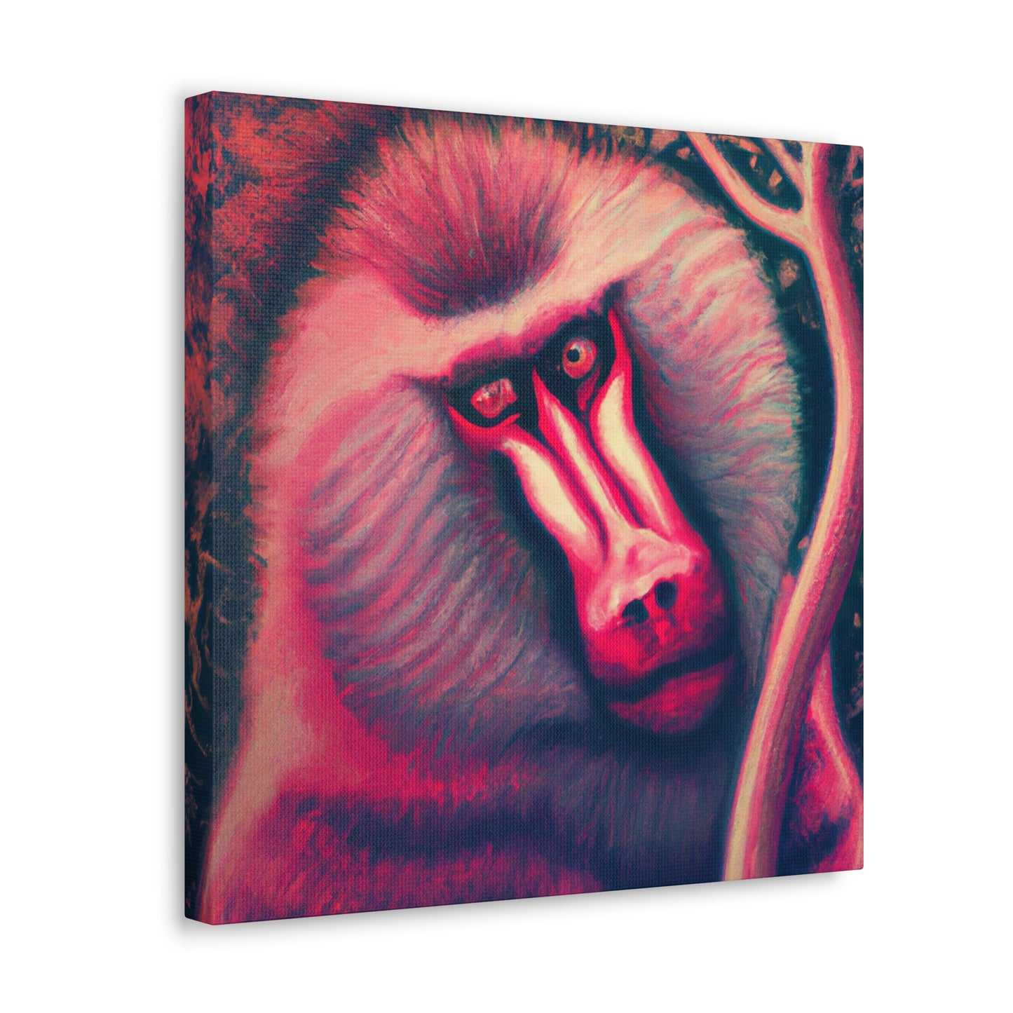 Baboon in Moonlight. - Canvas