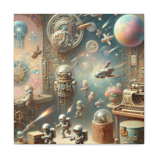 "Mechanical Explorers: Cosmic Chronicles" - Canvas