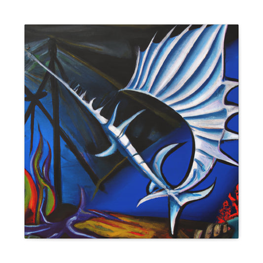 "Sailfish at Sunset" - Canvas