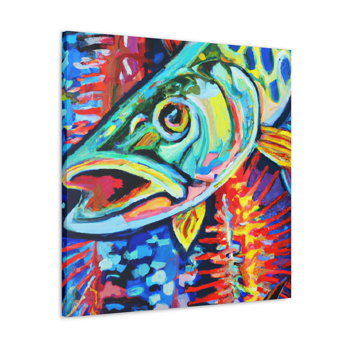 "Pike in Moonlight Aquarium" - Canvas