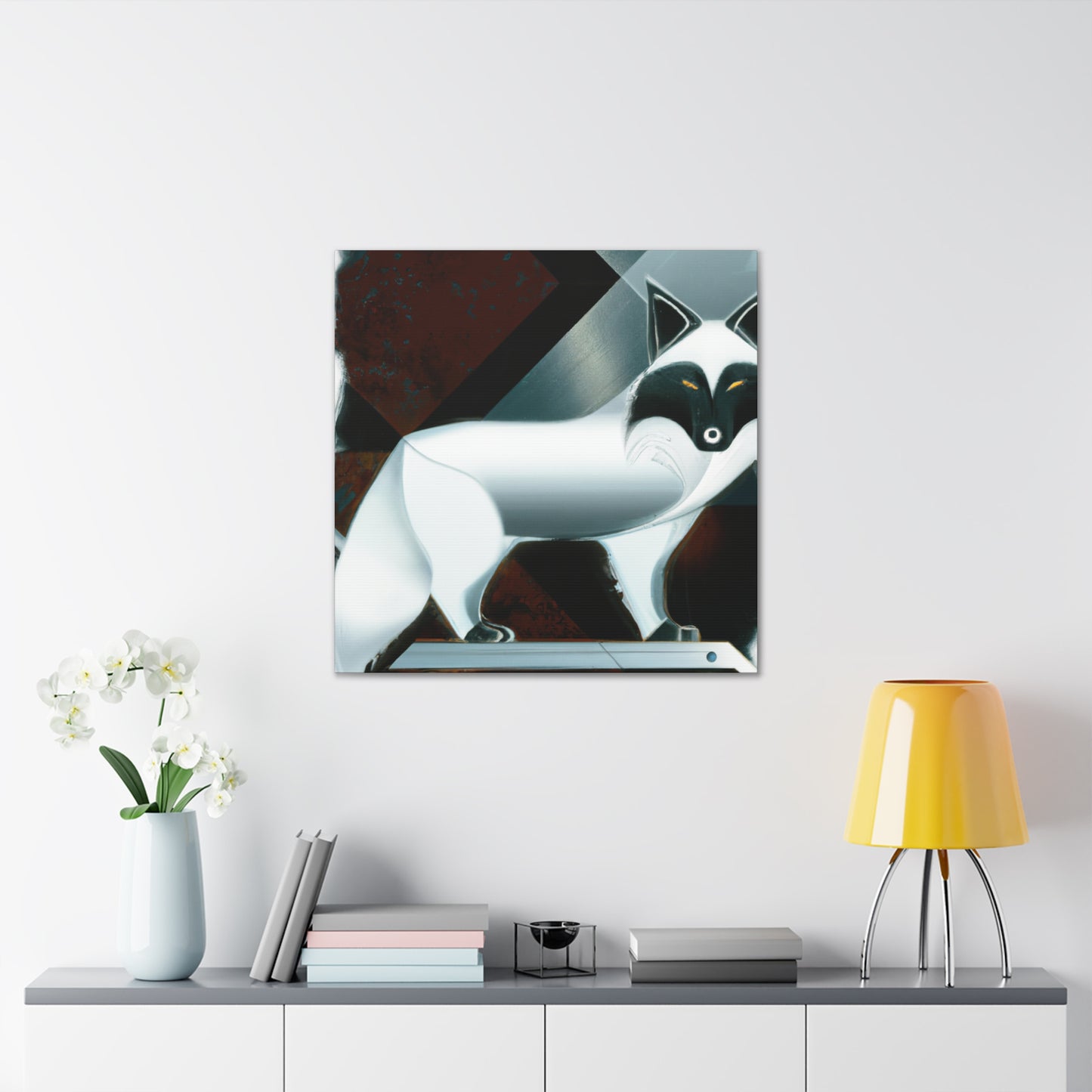 Arctic Fox Art Deco - Canvas