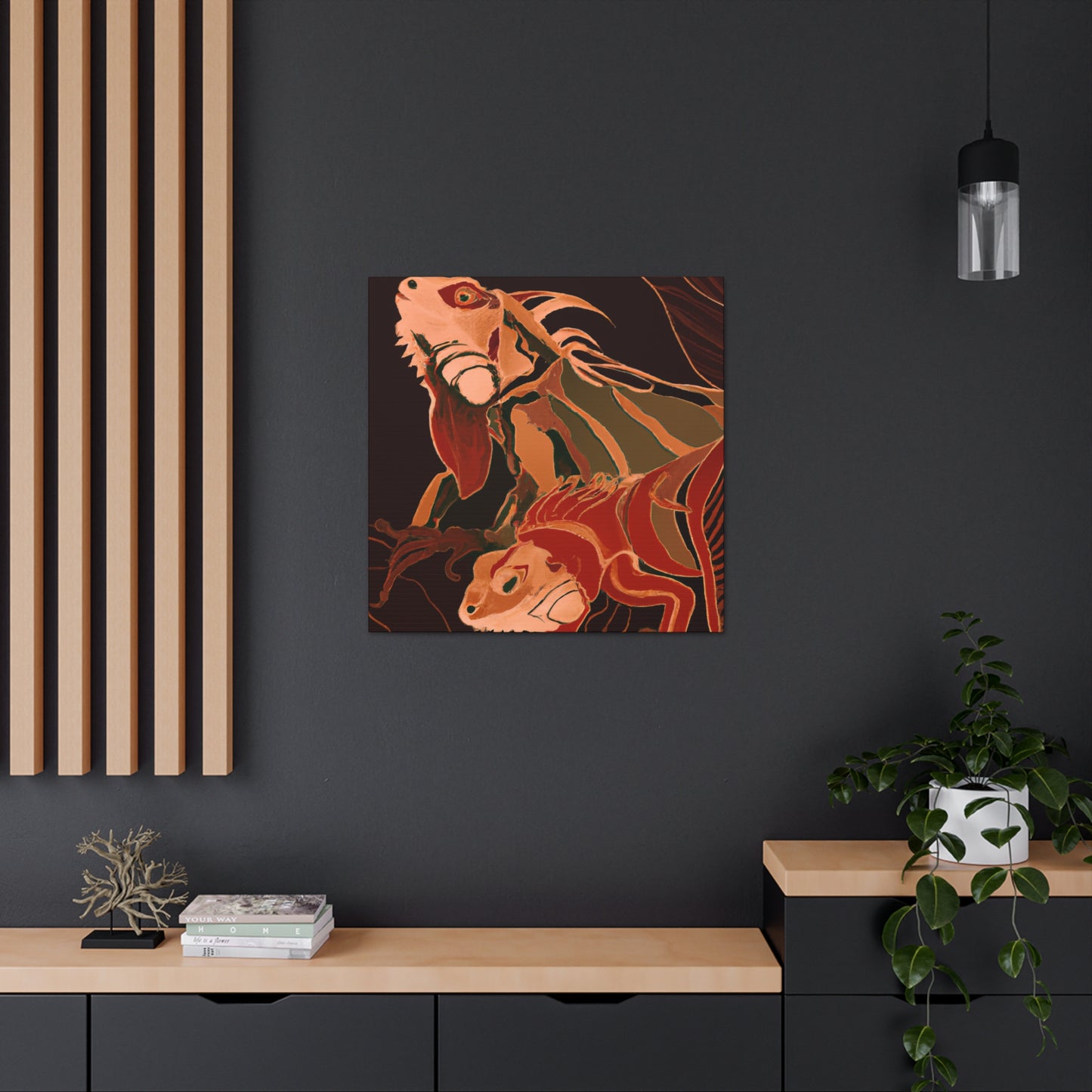 Iguanas in Art Deco - Canvas