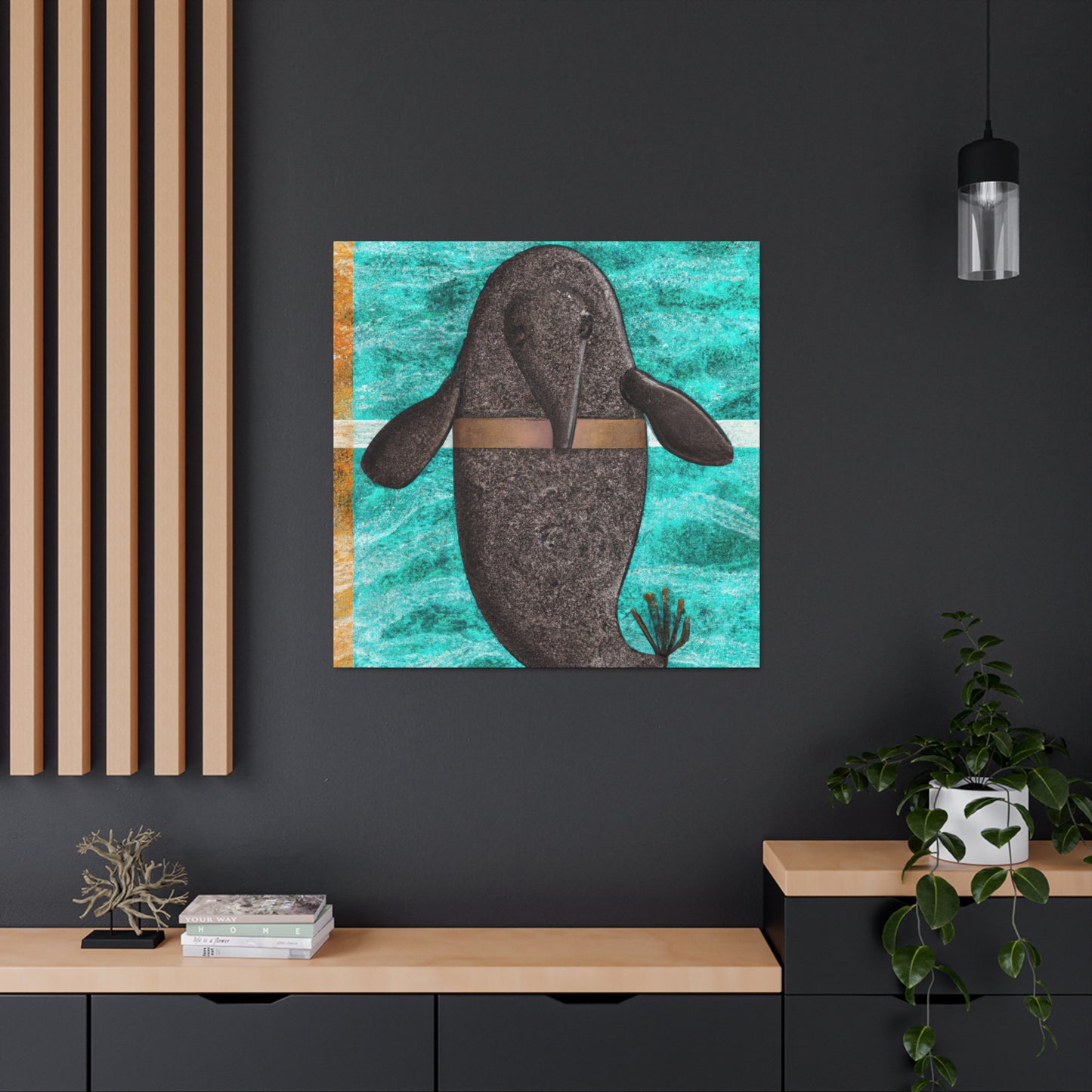 Manatee in Deco Style - Canvas