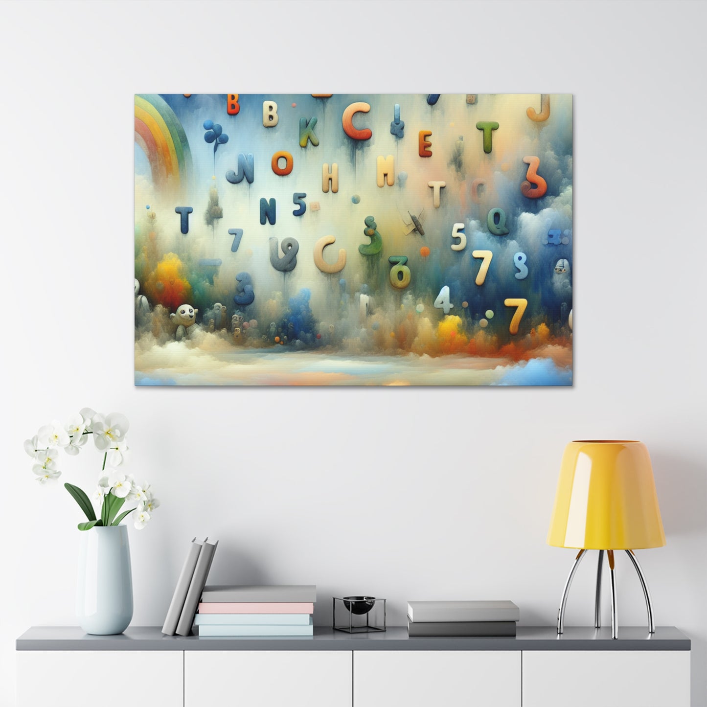 Whimsical Linguistic Dreamscape - Canvas