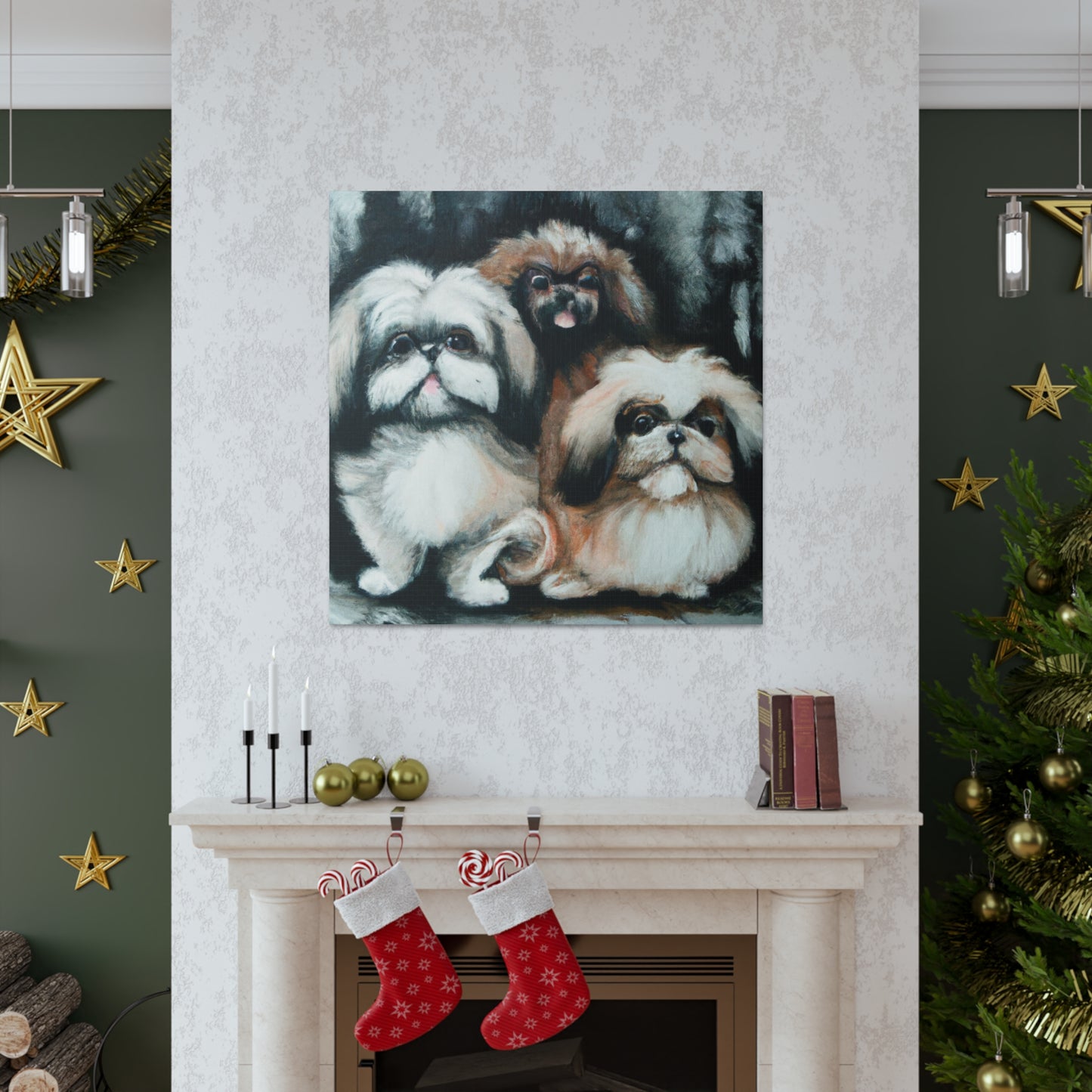 "Pekingese Gazing Wondrously" - Canvas