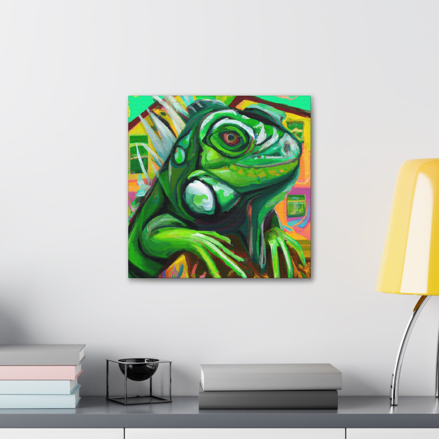 Iguana in Green Hues - Canvas