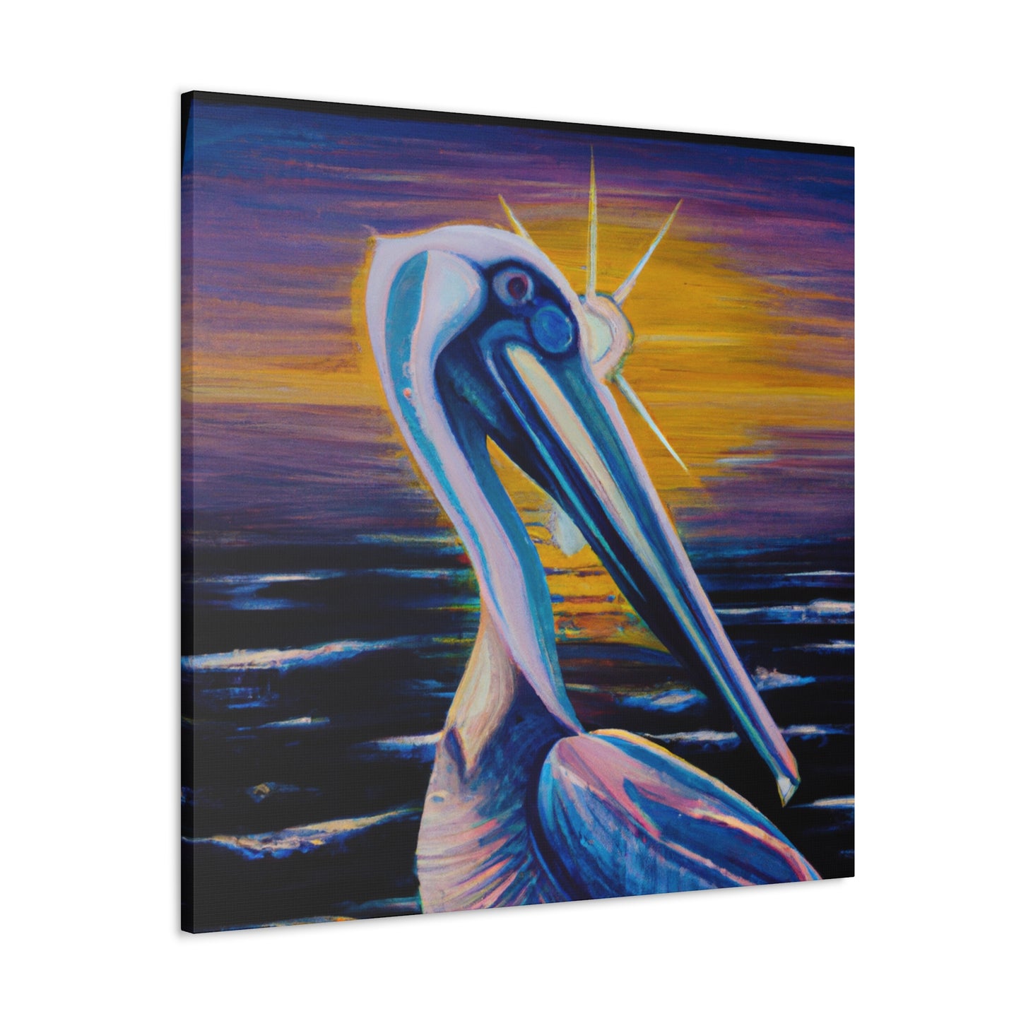 "Pelican in Flight Deko" - Canvas