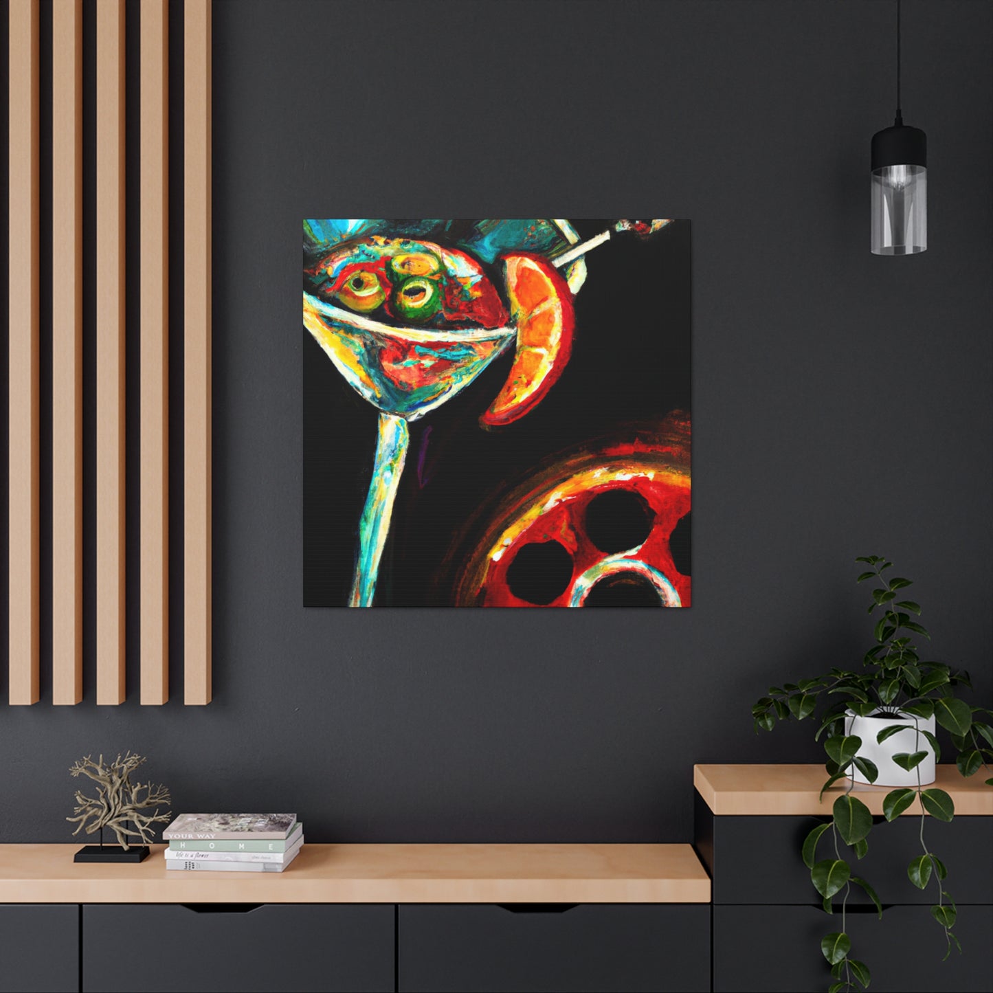 "Martini at Midnight Escape" - Canvas