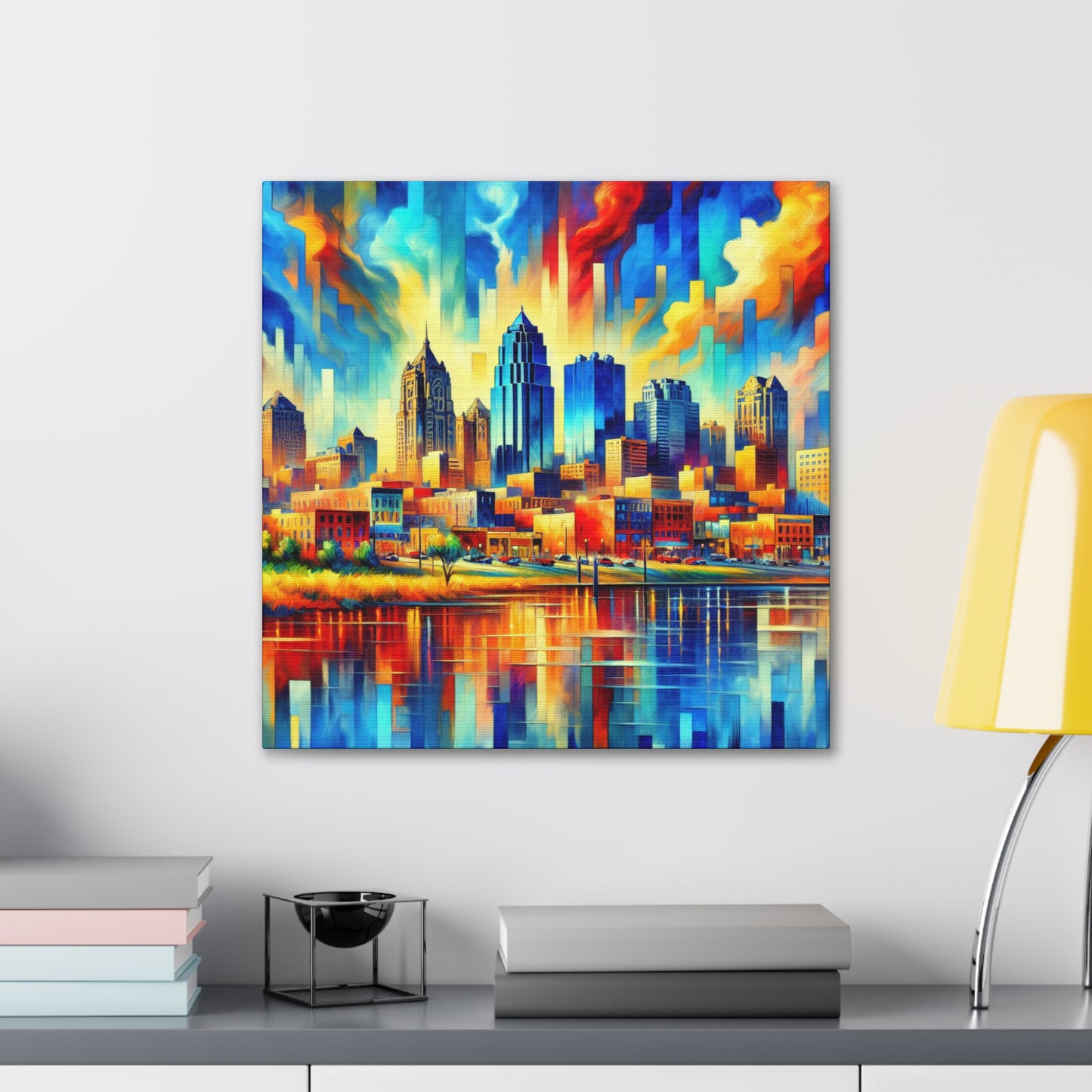 "Cityscape Symphony: Kansas" - Canvas