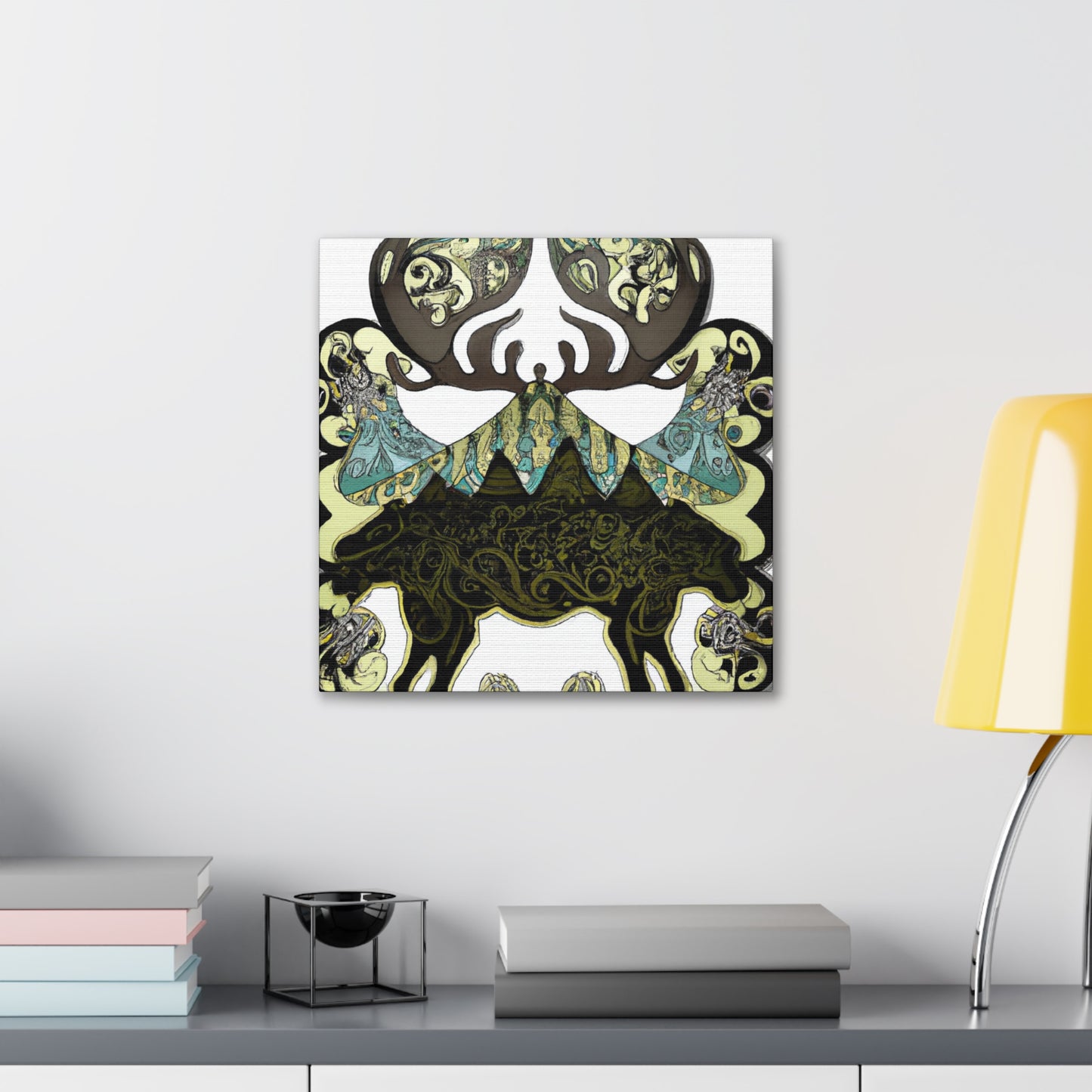 Moose in Moonlight Glow. - Canvas