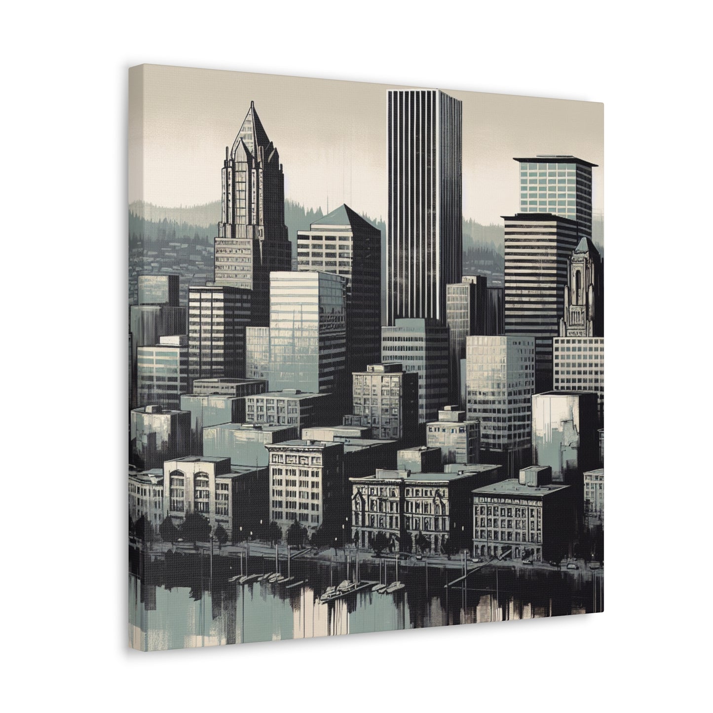 "Cityscape of Rose City" - Canvas