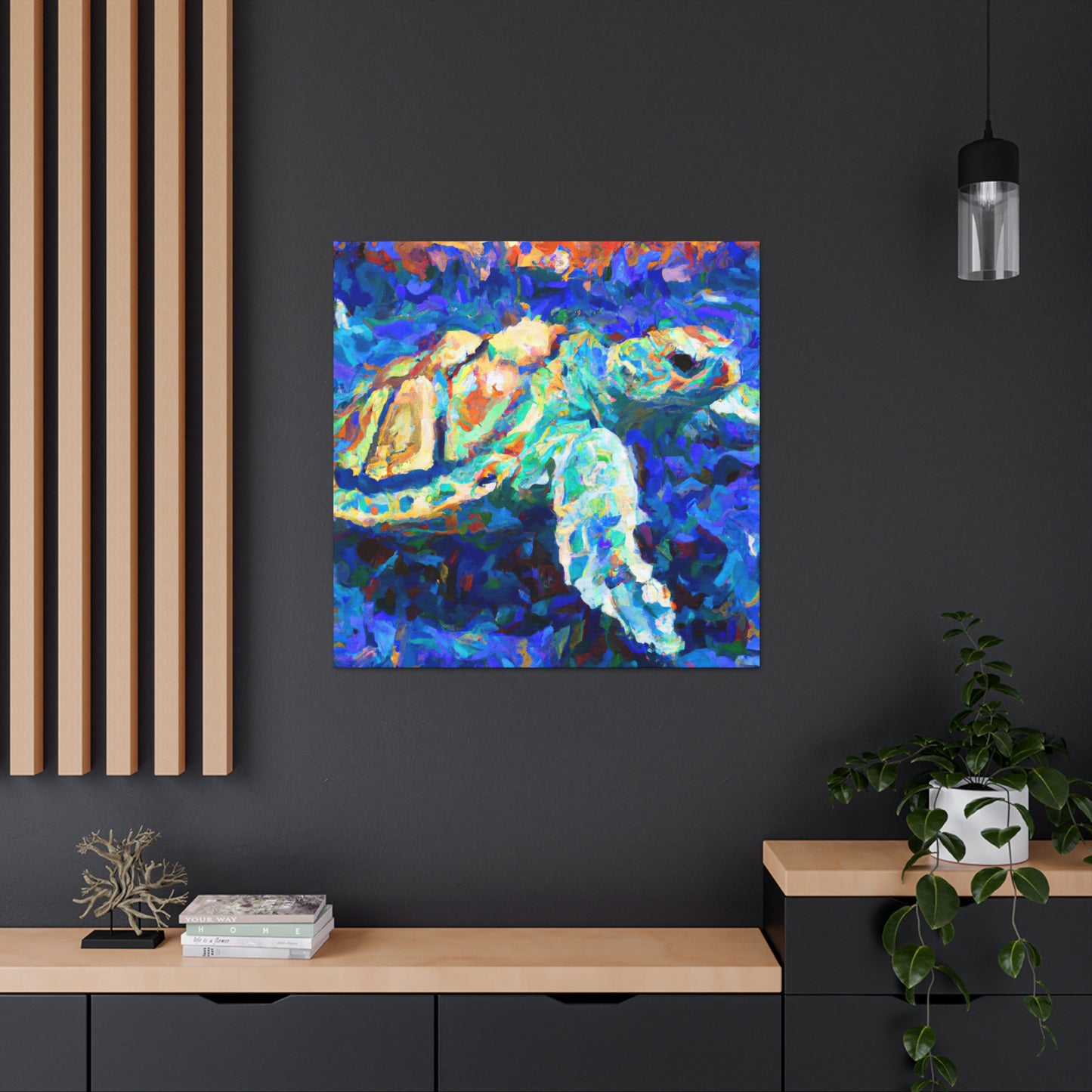 "Sea Turtle Impressionism" - Canvas