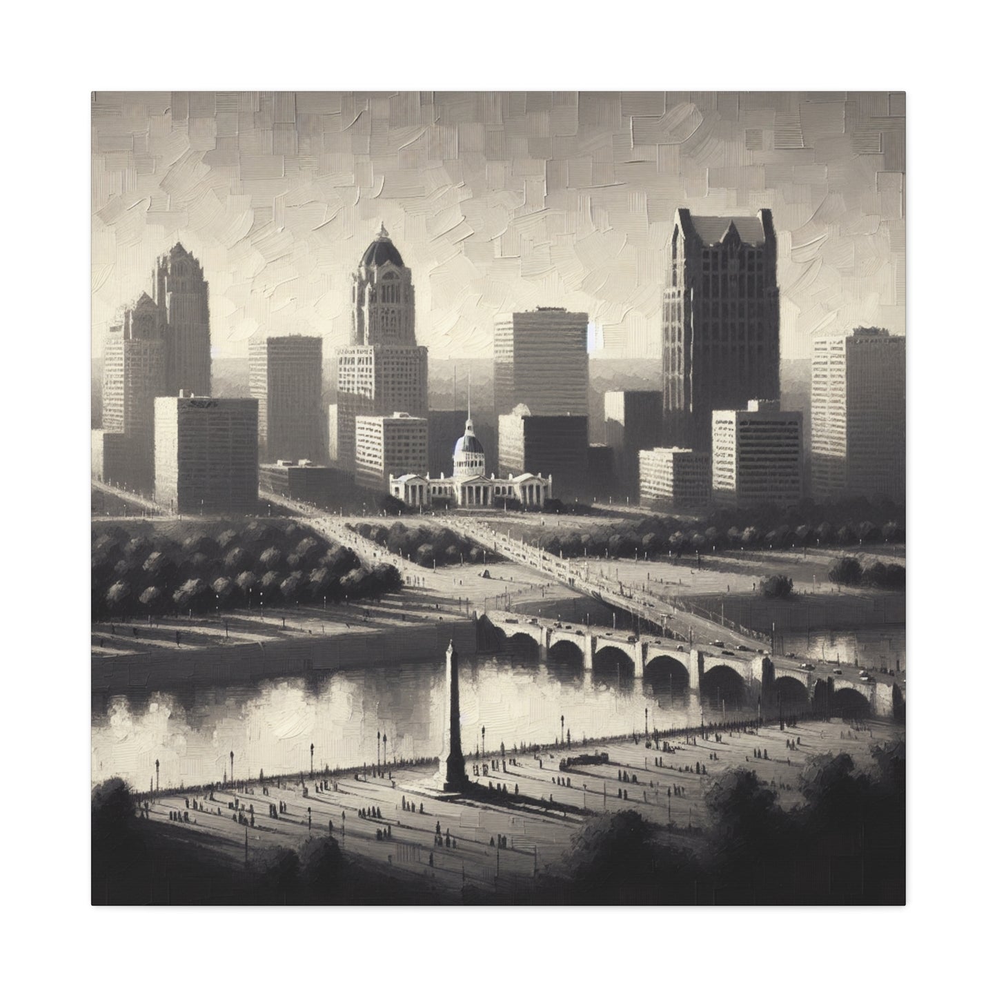 "Cityscape Symphony: St. Louis" - Canvas