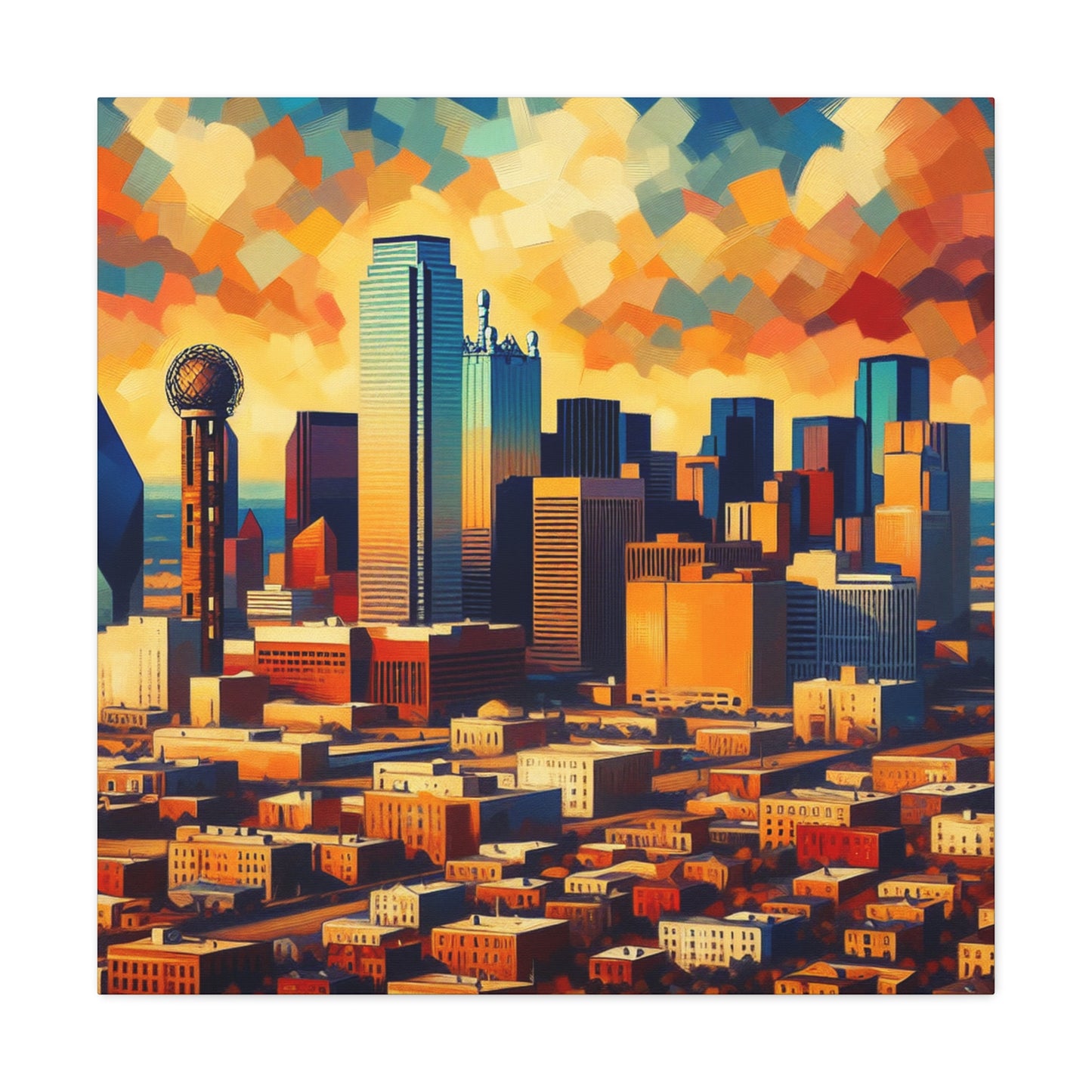 "Urban Enigma: Dallas Skies" - Canvas