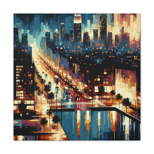 Midnight Metropolis Glow - Canvas