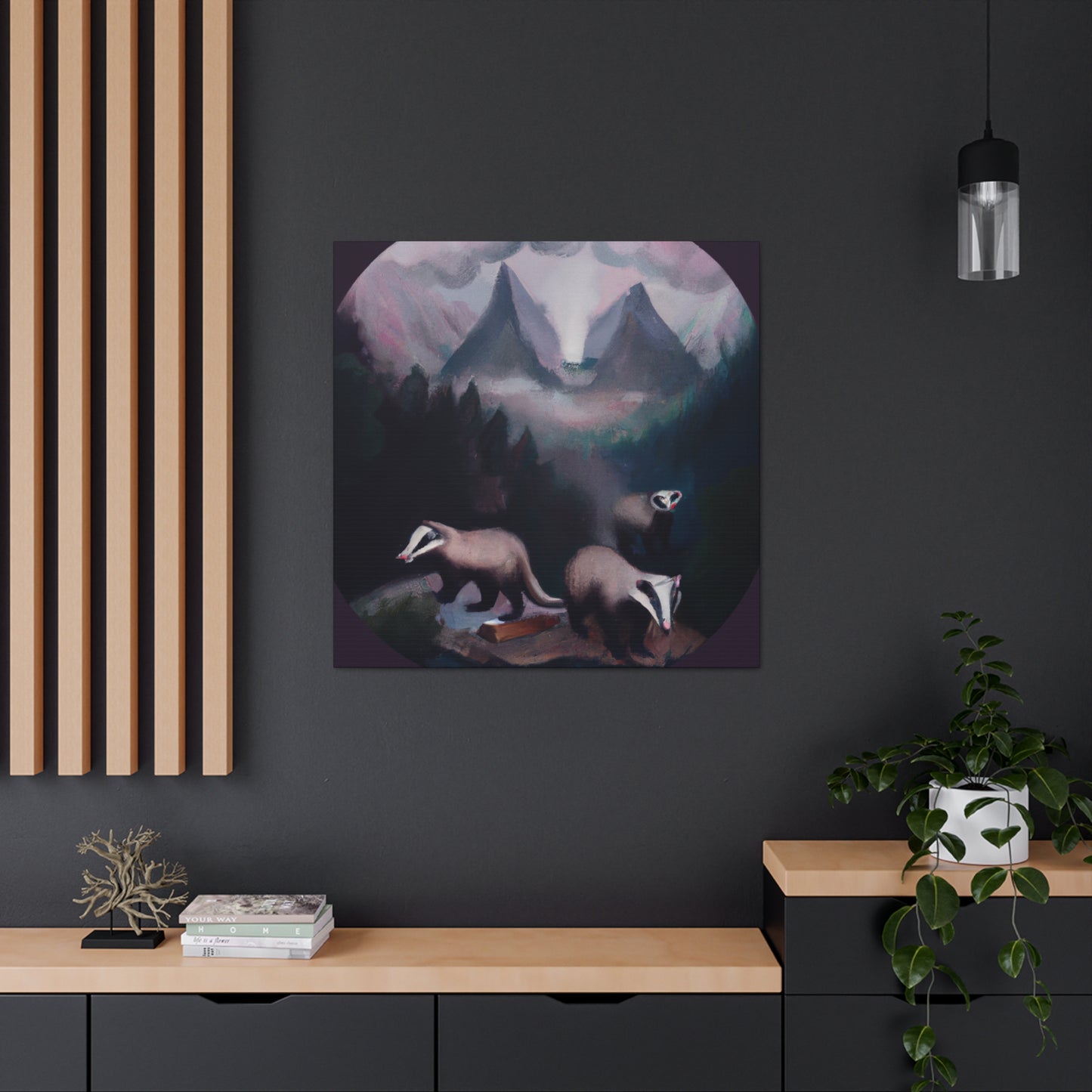 Badger in Surreal Dream - Canvas