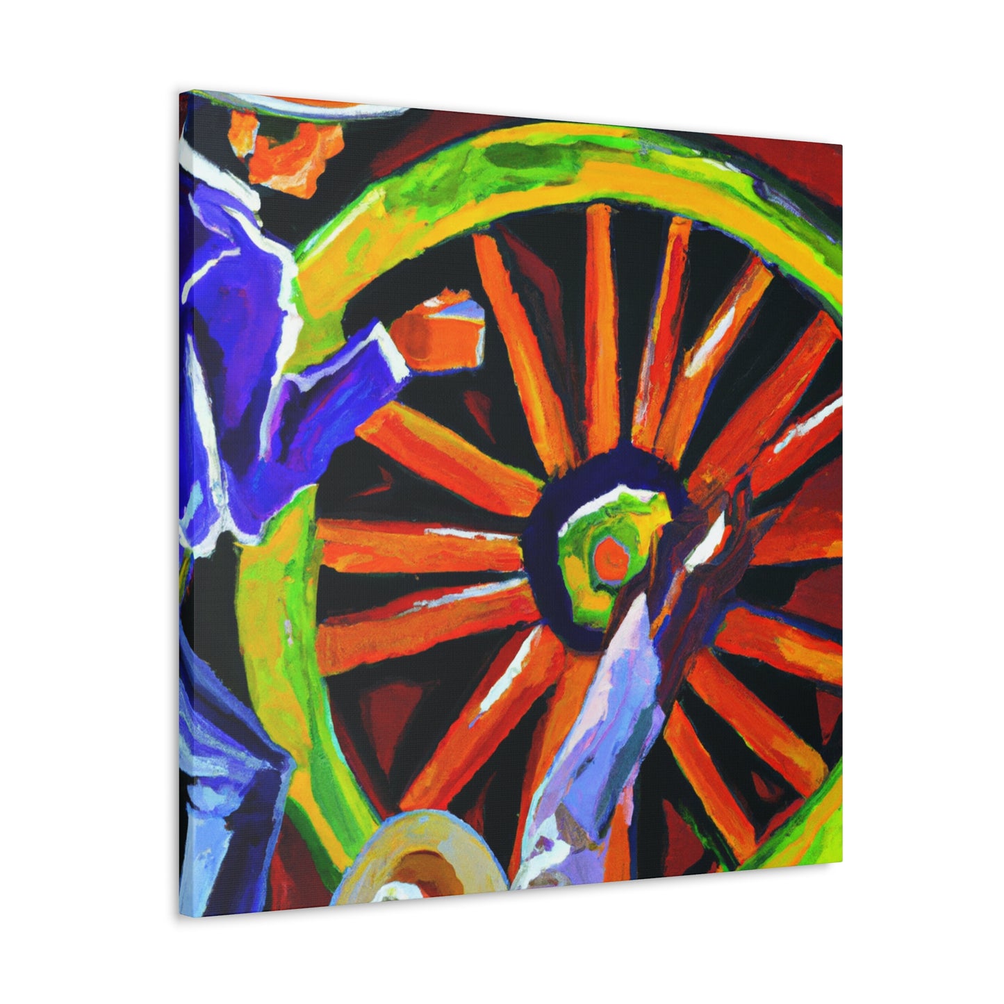 A Vibrant Wagon Wheel - Canvas