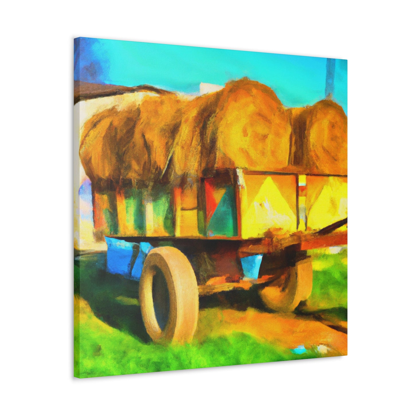 Hay Wagon Reflection - Canvas