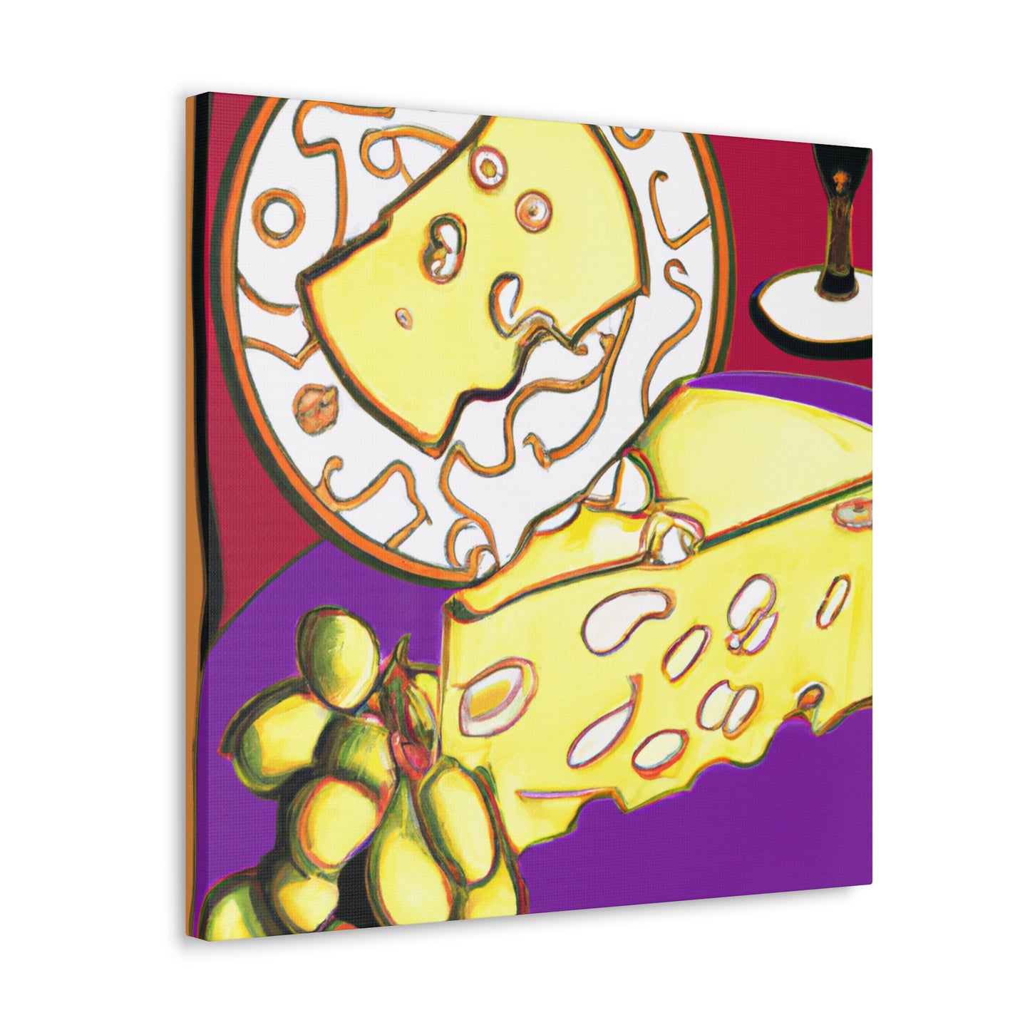 Still Life: Cheese Grapes - Canvas