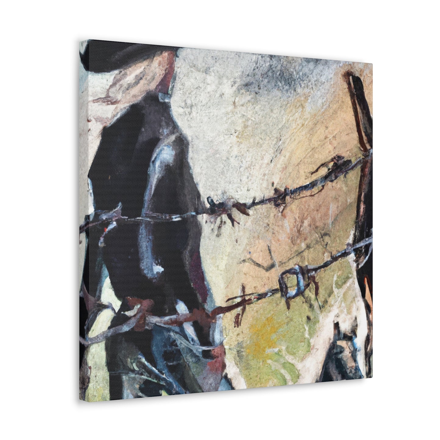 "Barbed Wire Embrace" - Canvas