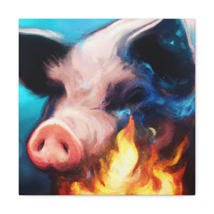 "Pot Belly Pig Dreaming" - Canvas