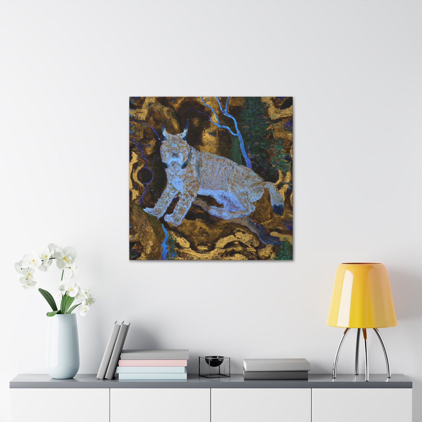 Lynx in Moonlight Glow - Canvas