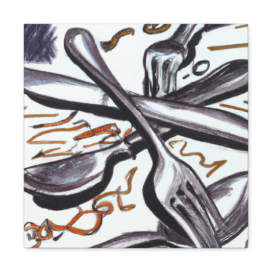 Silvered Utensils Art - Canvas