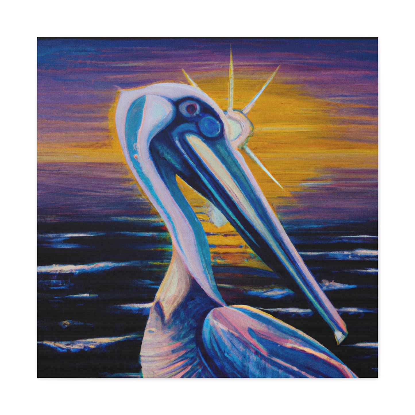 "Pelican in Flight Deko" - Canvas