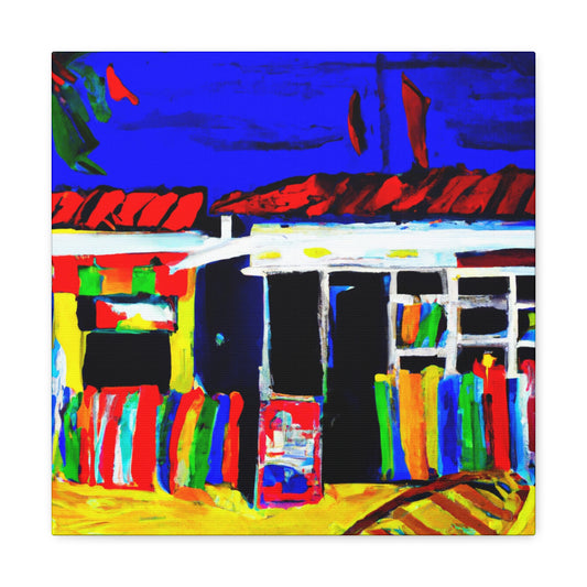 "Beach Shops Expressionism" - Canvas