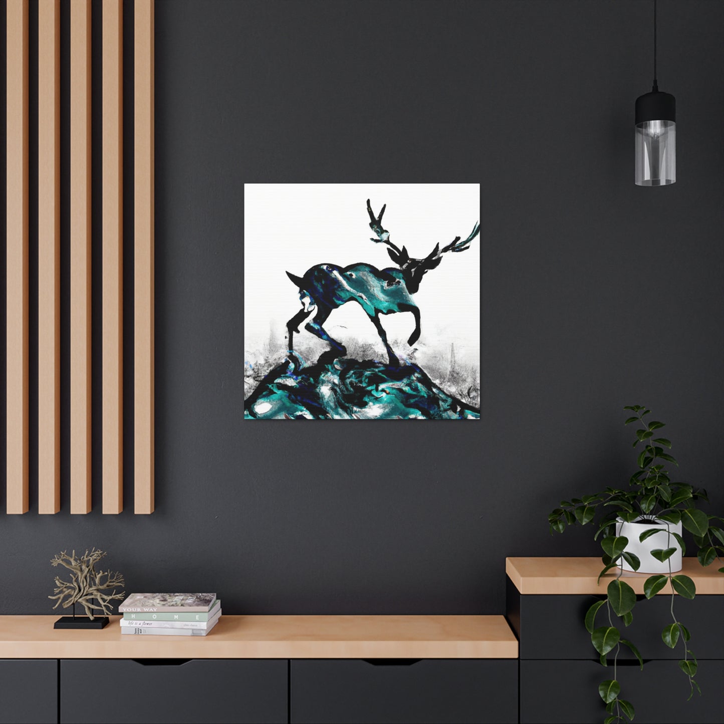 Deer in Moonlight Glade - Canvas