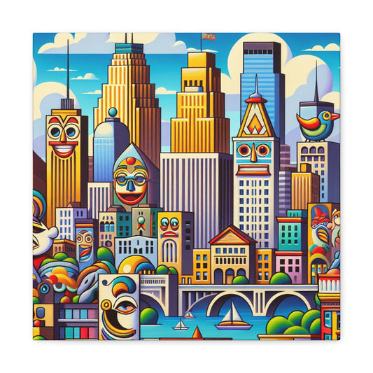 Cityscape Symphony Minneapolis - Canvas