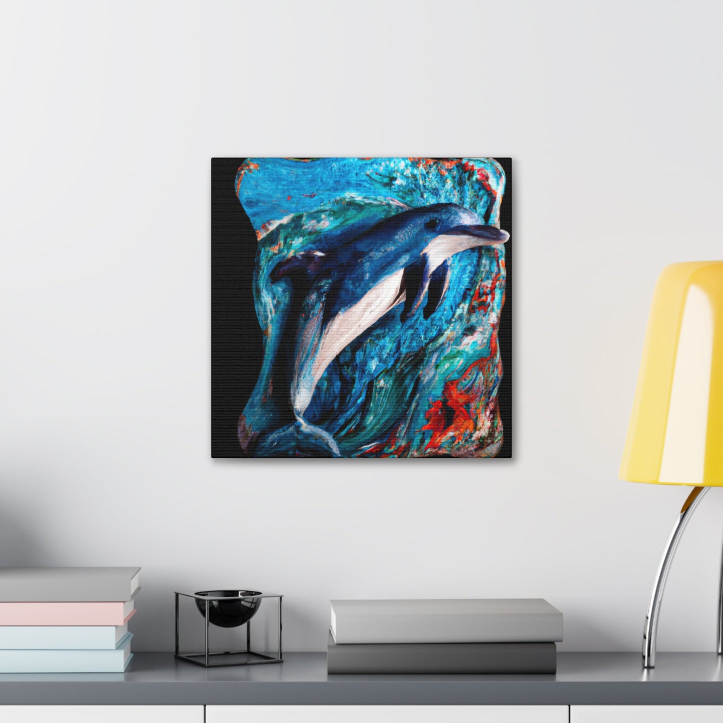 Dolphins in Harmony. - Canvas