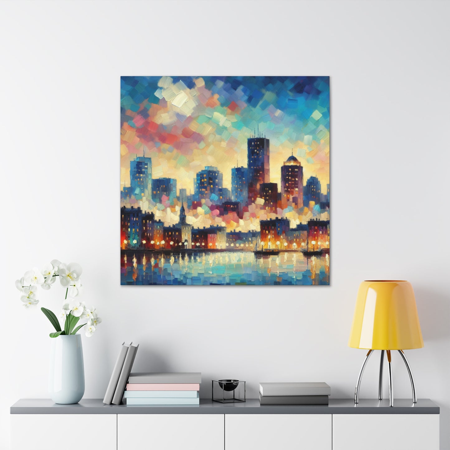 "Vibrant Boston Dreamscape" - Canvas