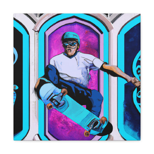 "Skateboarding Past Times" - Canvas