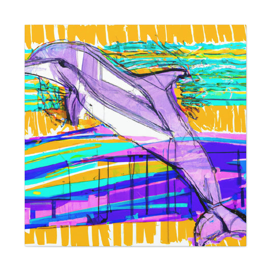 Dolphin Jumping Joyfully - Canvas